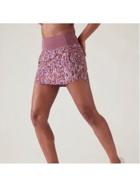 Athleta Run With It 14" Skort Purple Print Short Skirt, M